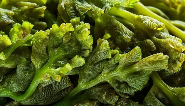 raw organic irish sea moss chondrus crispus in close up vibrant seaweed texture