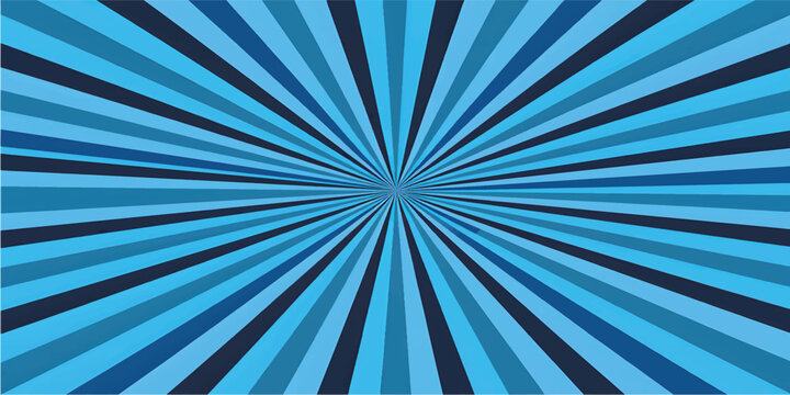 Sunburst Modern retro vintage sunrise blue sunbeam element spiral striped. Spiral starburst and striped pattern abstract geometric retro sunrays line wavy texture.