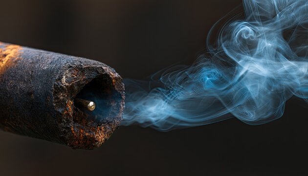 A burning fuse emits smoke, signaling imminent danger