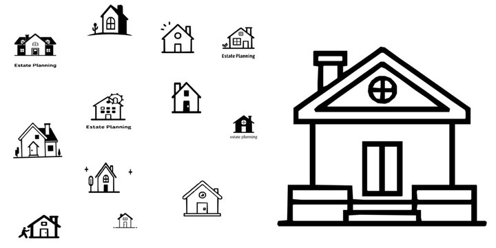 Estate Planning Will Document Icon Minimal Black Flat Vector Modern UI Design