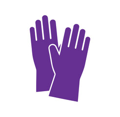 Obraz premium Two Purple Hands Icon Indicating Protection and Support