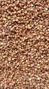 Drone Perspective Over Buckwheat Grain Surface Abstract Food Background