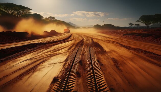 dirt road rally background with dusty track and tire marks rally dirt road background dusty track tire marks