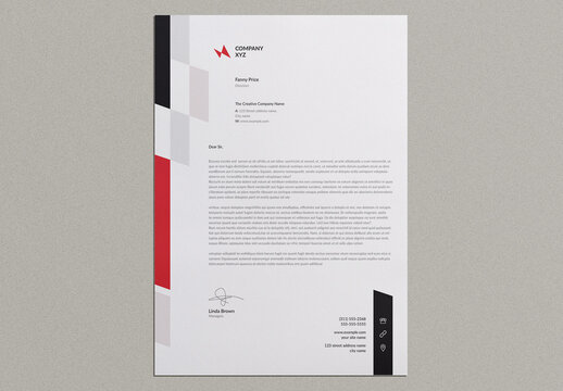 Minimal Business Letterhead Layout