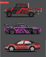 Fototapeta premium Minimalist Vector Car Designs with Bold Patterns