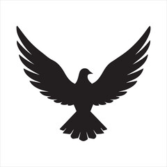 Fototapeta premium Eagle Silhouette Against White Background Minimalist Graphic Design