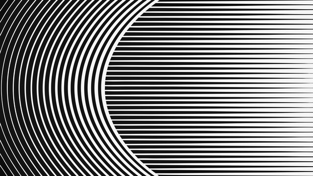 Concentric lines and parallel stripes a black and white vector illustration