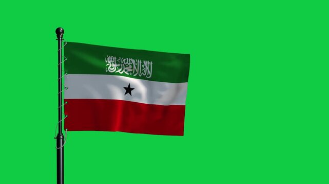 Somaliland Flag Waving on Green Screen Background 4K Loop Animation