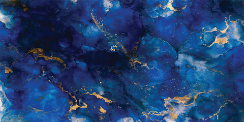 An abstract blue and yellow underwater background captures a tropical coral reef with marine fish in the deep ocean light ©  EYASH