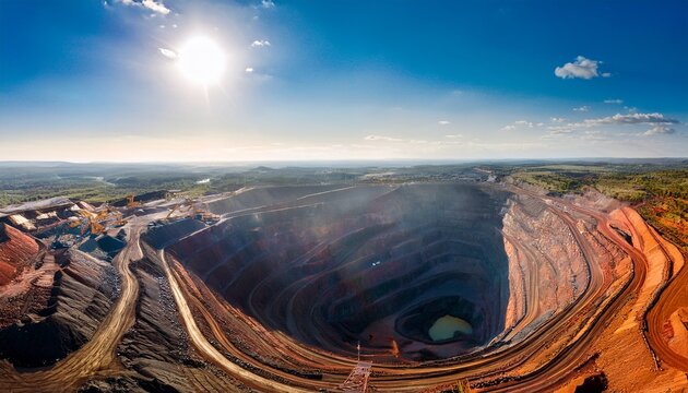 huge iron ore quarry iron ore quarry top view aero photo shoot