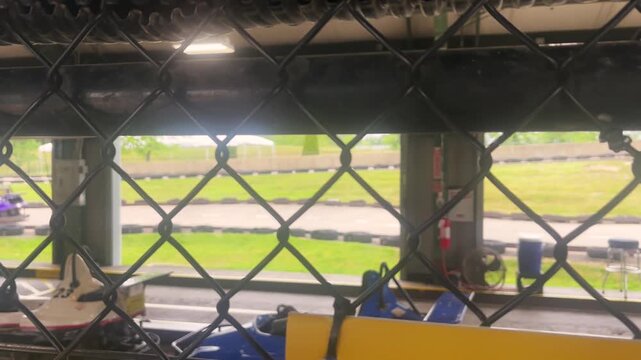 Blurry Go Carts on Amusement Park Track - Cinematic Filler Shot - ALT