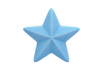 Obraz premium Simple blue 3d star icon with shiny texture isolated on transparent background