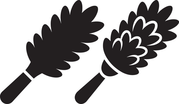 Feather duster cleaning tool silhouette icon.