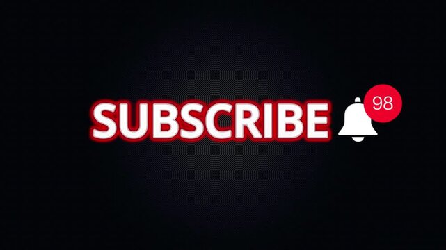 Subscribe Button Animated with Bell Notification Icon for Growth Promotion Motion Graphic Template Elements for Content Creator Video Engagement