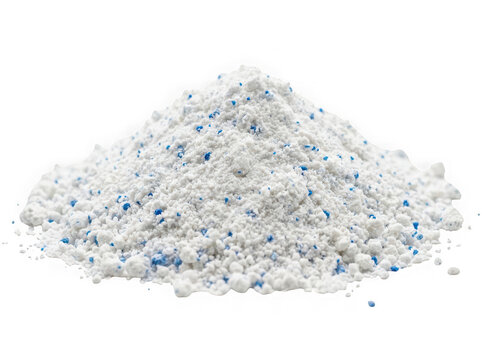 A pile of laundry detergent powder isolated on transparent background