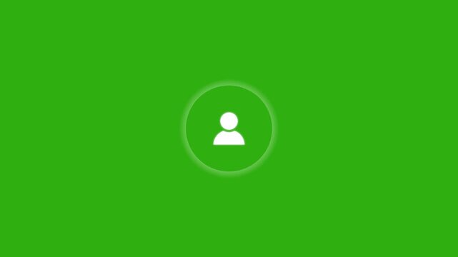 User ID interface with person icon and wave on green background. The concept of online communication. animation