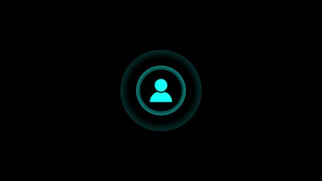 User ID interface with person icon and wave on white background. The concept of online communication. animation
