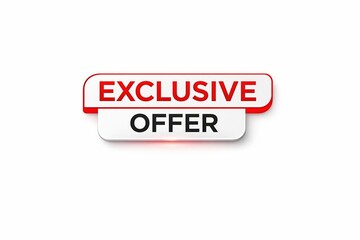 Obraz premium Exclusive offer banner with red and white design