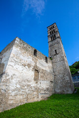 Obraz premium Historic Ruined Church of St Mary and St Lukes Bell Tower in Jajce Bosnia and Herzegovina