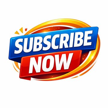 Bright subscribe now button with gradient glow effect