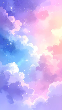 Dreamy watercolor background with soft pastel gradient transitioning from lavende
