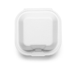 Naklejka premium Takeaway food container isolated on white background, top view