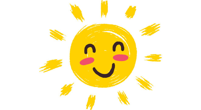 Smiling sun with rosy cheeks