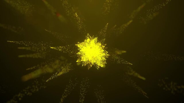 Golden particle streaks bloom, luxury gold particle light stripes, particle ray explosion, Oscar awards ceremony, stage awards ceremony recognition.