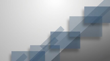 Fototapeta premium Abstract Geometric Background with Overlapping Blue Squares on a Gradient Gray Surface