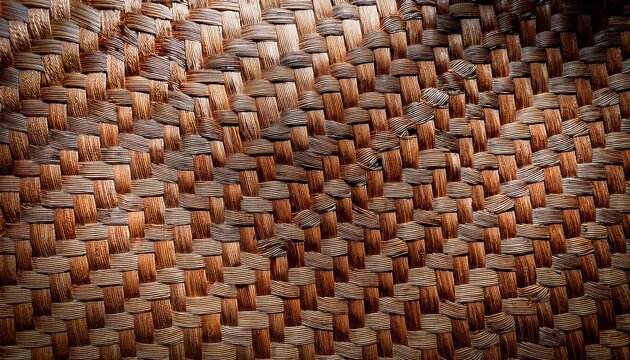 beige woven rattan pattern in high contrast lighting