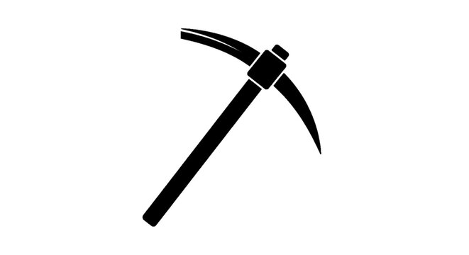 Vector illustration of pickaxe icon, mining tool symbol, vector illustration on a transparent background