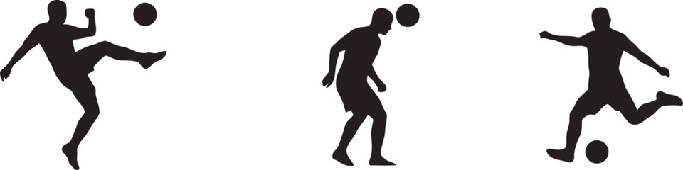 Black silhouette of soccer players kicking ball © SHOFIQUL