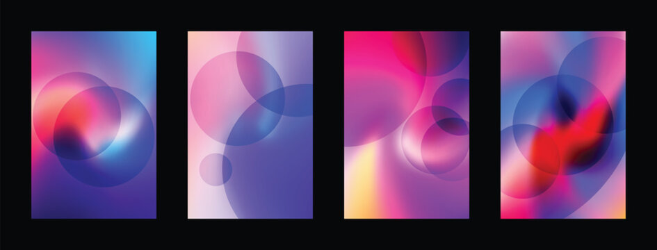 Adobe Illustrator ArtwoAbstract tech UI UX interface background with frosted glass elements, glowing orbs, and multi color gradient layoutrk