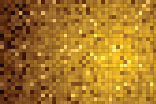 Golden mosaic grid with random light and dark brown squares