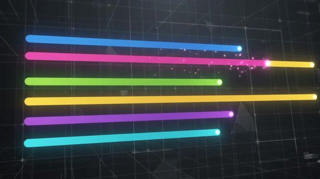 Animated Neon Data Lines Technology Background