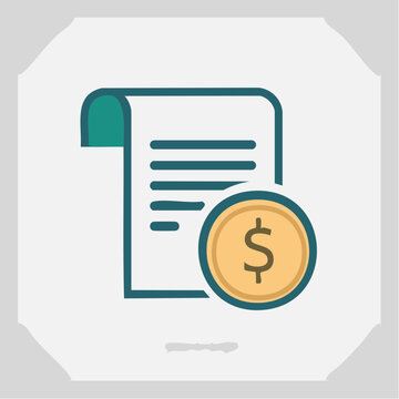 Invoice and Coin Icon