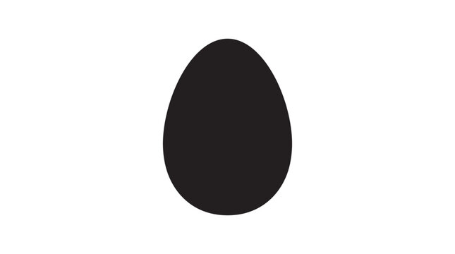 Black egg shape silhouette against a white background silhouette