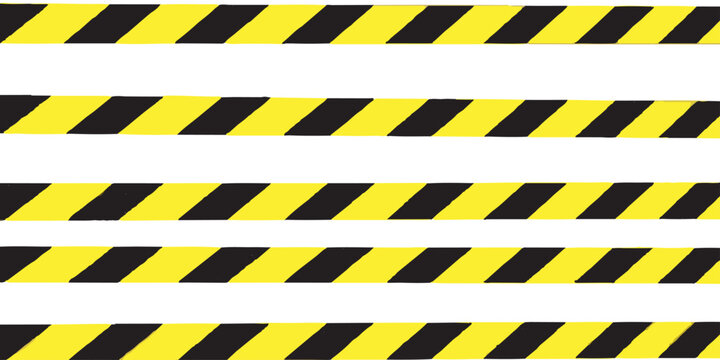Hazardous Warning Tape Pattern with Diagonal Yellow and Black Striped Lines