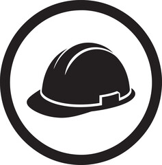 Fototapeta premium Warning sign hard hat safety symbol for construction sites and industrial areas