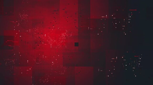 Abstract red dark background with floating particles.