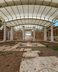Sardis Synagogue Forecourt Fountain Urn in Manisa Turkey © Aliye