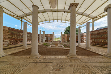 Sardis Synagogue Forecourt Fountain Urn in Manisa Turkey © Aliye