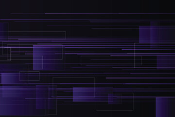Fototapeta premium Abstract purple geometric lines and squares on dark background