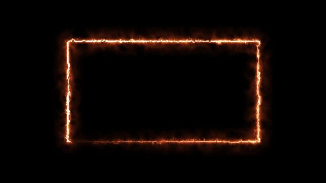 neon square frame overlay line animation. Neon sign in rectangle shape. live streaming neon text frame animation. Glowing neon square rectangle picture 4k Animation video on Black Background