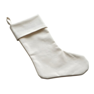 Blank cream colored christmas stocking isolated with stocking christmas decoration traditional minimalist isolated background ornament