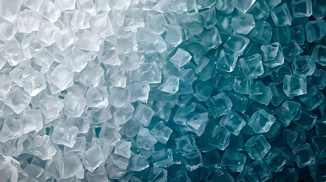 Ice cubes with subtle gradient lighting suggesting freshness and cool refreshment for beverages