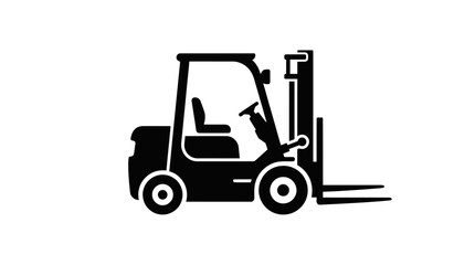 Naklejka premium Forklift icon illustration, a vehicle for lifting and moving materials with a clear and concise graphic representation