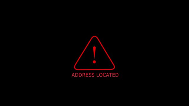 Address located icon featuring a clear location identification. Minimal address icon represents GPS tracking, destination marking, and 4k Animation video on Black Background