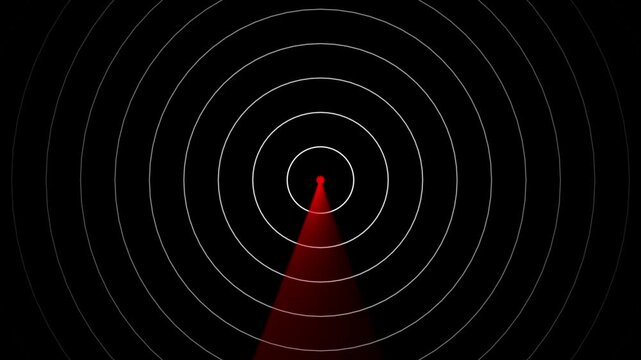 4k radar screen digital interface. Futuristic radar screen interface with white digital grid and scanning beam