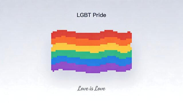 LGBT flag in cartoon style.